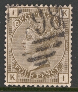 1880 4d Grey Brown SG 160 Plate 18 Fine Used cat £75