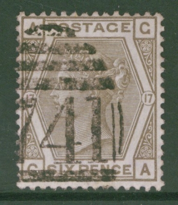 1880 6d Grey SG 161 Plate 17 G.A. A Fine Used example. Cat £80