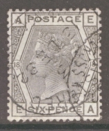 1880 6d Grey SG 161 Plate 18 E.A.  A Very Fine Used example. Cat £80