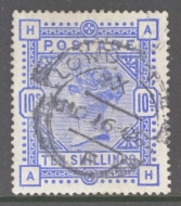 1883 10/-  Ultramarine SG 183  A Fine Used example