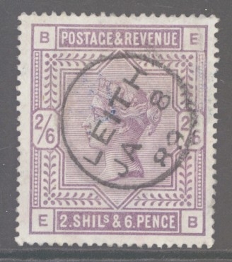 1883 2/6 Lilac SG 178 lettered E.B. A Very Fine Used example