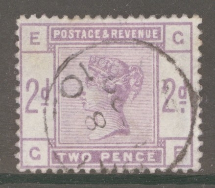 1883 2d Lilac SG 189 Lettered G.E.  A Superb Used example.