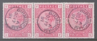 1883 5/- Crimson SG 181. A Superb Used strip of 3