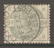 1883 9d Green SG 195 H.G  A  Very Fine Used example with Good Colour