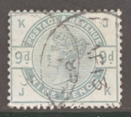 1883 9d Green SG 195 J.K  A  Very Fine Used example. Cat £480