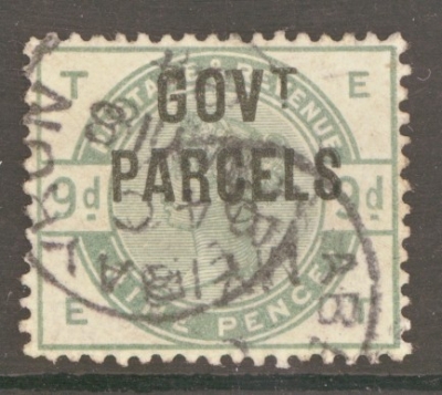 1883 Govt Parcels 9d Green SG 063 E.T.  A Very Fine Used Well Centred example with Deep Colour. A difficult Stamp as Suc…