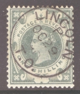 1887 1/- Green SG 211  A Superb Used example. Cat £120 as such