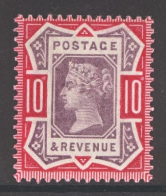 1887 10d Dull Purple + Deep Dull Carmine SG 210a A superb fresh U/M example. Cat £250