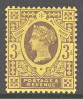 1887 3d Purple on Orange SG 204  A Superb Fresh U/M example with beautiful colour. Cat £1,300