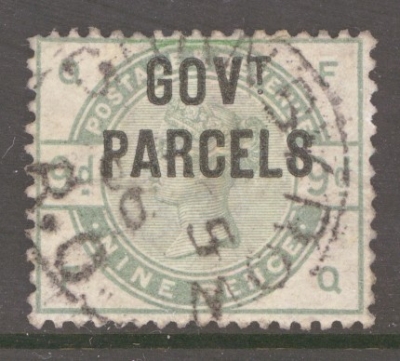 1887 Govt Parcels 9d Green SG 063 F.C.  A Very Fine Used example with Good Colour. A difficult Stamp as Such. Cat £1,20…