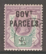 1887 Govt Parcels 1½d Dull Purple + Green SG 065  A Superb Used example.