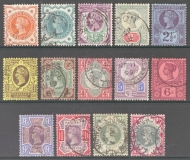 1887 ½d - 1/- Jubilee set SG 197 - 214  A Fine Used set. Cat £380