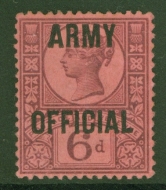 1896 Army Official 6d Purple SG O45 A Good M/M example. Cat £110