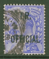 1902 IR Official 2½d Ultramarine SG O22  A Good - Fine Used example. Cat £275