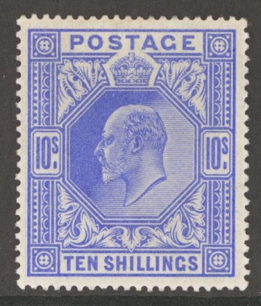 1902 10/- Ultramarine SG 265 A Superb Fresh U/M example with extra deep colour