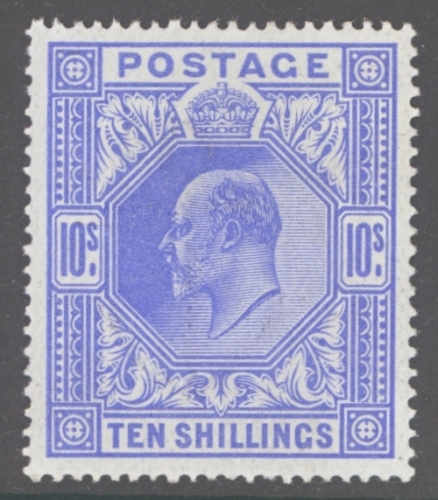 1902 10/- Ultramarine SG 265 A Superb Fresh U/M example with Extra Deep Colour