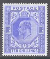 1902 10/- Ultramarine SG 265 A Fresh M/M example