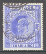 1902 10/- Ultramarine SG 265 A Very Fine Used example