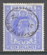 1902 10/- Ultramarine SG 265 A Very Fine Used example