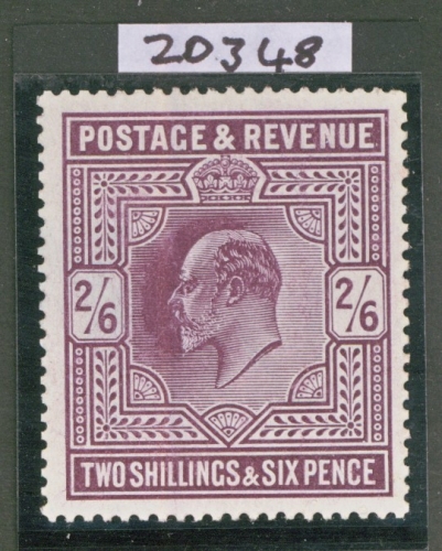 1902 2/6 Deep Slate Purple New Variety SG M49 3   A Superb Extra Fresh U/M example in a Very Deep shade. Hendon cert.