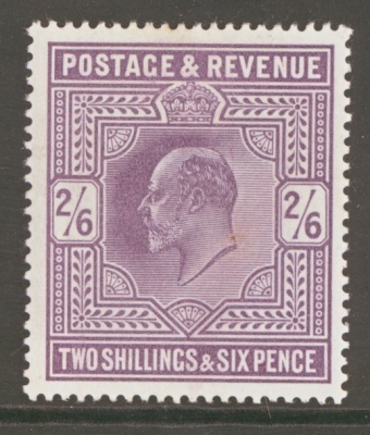 1902 2/6 Slate Purple SG Spec M48 (2)   A Superb Lightly M/M example. Cat £280