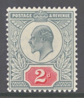 1902 2d Grey Green + Carmine Red SG 226 A Superb Fresh U/M example