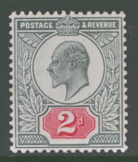 1902 2d Pale Grey Green + Carmine SG 227 A Superb Fresh U/M example