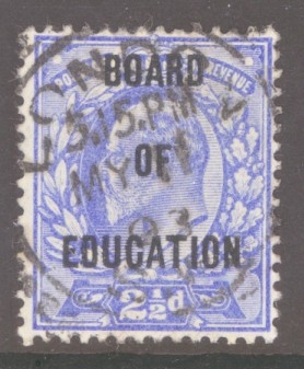 1902 Board of Education 2½d Ultramarine SG O85  A Fine Used example of this Difficult stamp. Cat £475