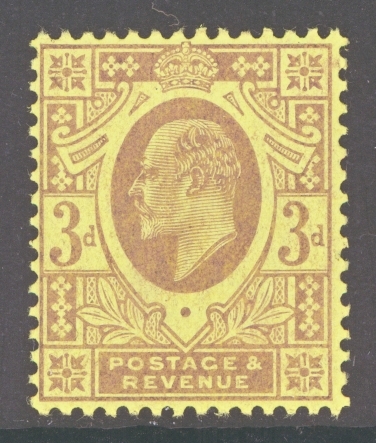 1902 3d Pale Reddish Purple on Orange Yellow SG 232c A Superb Extra Fresh U/M example