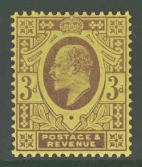 1902 3d Dull Purple on Orange Yellow  SG 232  A Superb Fresh U/M example