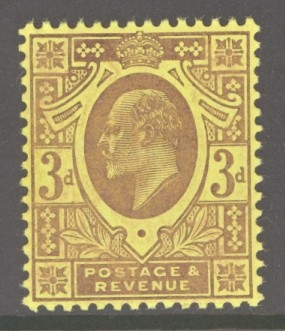 1902 3d Pale Reddish Purple on Orange Yellow  SG 232cb  A Superb Fresh U/M example