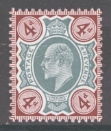 1902 4d Deep Green + Chocolate Brown SG 238 A Superb Extra Fresh U/M example