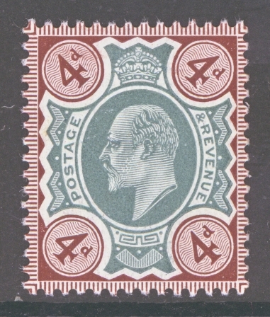 1902 4d Deep Green + Chocolate Brown SG 238 A Superb Extra Fresh U/M example