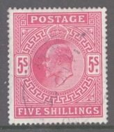 1902 5/- Bright Carmine SG 263 A Very Fine Used well centred example