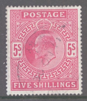 1902 5/- Bright Carmine SG 263 A Very Fine Used well centred example