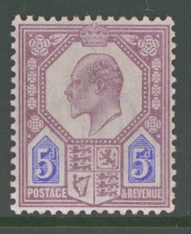 1902 5d Dull Purple + Ultramarine  SG 242  A Superb Fresh U/M example