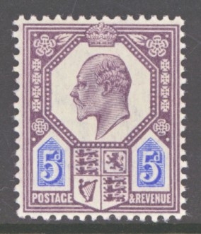 1902 5d Slate Purple + Ultramarine  SG 243  A Superb Fresh U/M example