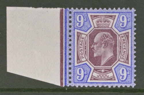 1902 9d Slate Purple + Deep Ultramarine SG 251  A Superb Fresh U/M Marginal example