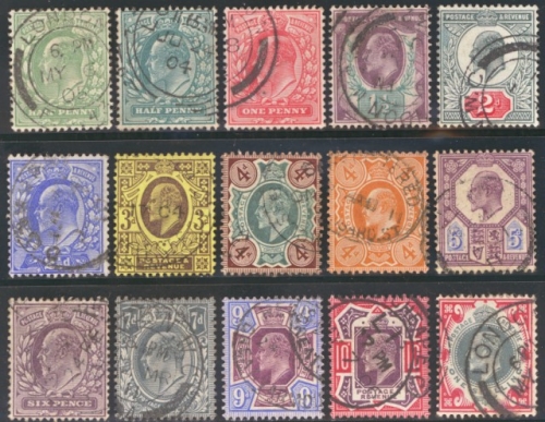 1902 -13 King Edward V11 ½d - 1/-  A  Fine Used  Set of 15  Cat £330