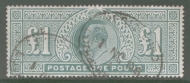 1902 £1 Dull Blue Green SG 266  A Very Fine Used well centred example. 