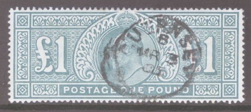 1902 £1 Dull Blue Green SG 266  A Fine Used well centred example. 