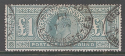 1902 £1 Dull Blue Green SG 266  A Fine Used example. Cat £850