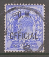 1902 OW Official 2½d Ultramarine SG 039.  A Fine Used example.Cat £675