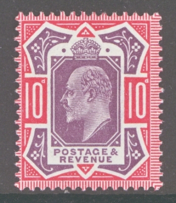 1911 10d Dull Reddish Purple + Scarlet SG 311.  A Fresh U/M example