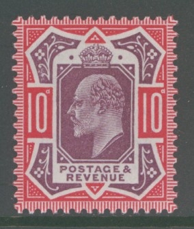 1911 10d Dull Reddish Purple + Carmine SG 311  A Superb Fresh U/M example