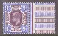 1911 9d Deep Plum + Blue SG 307a  A Superb Fresh U/M marginal example