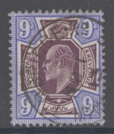 1911 9d Deep Plum + Blue SG 307a A Very Fine Used example