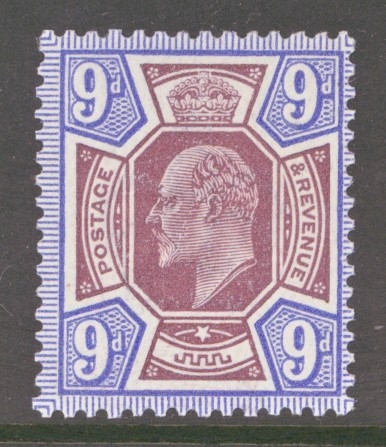 1911 9d Dull Reddish Purple + Blue SG 307 Spec (M41 3)  A Superb Fresh U/M example