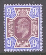 1911 9d Deep Dull Reddish Purple + Deep Bright Blue SG 306a  A Superb Fresh U/M example