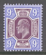 1911 9d Deep Plum + Blue SG 307a  A Superb Fresh U/M example